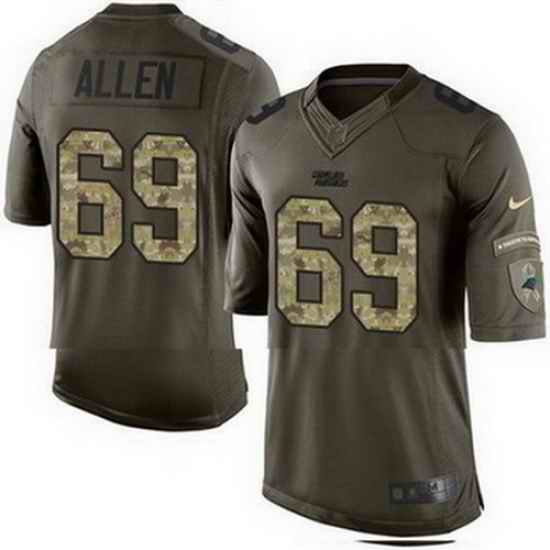 Nike Panthers #69 Jared Allen Green Mens Stitched NFL Limited Salute to Service Jersey